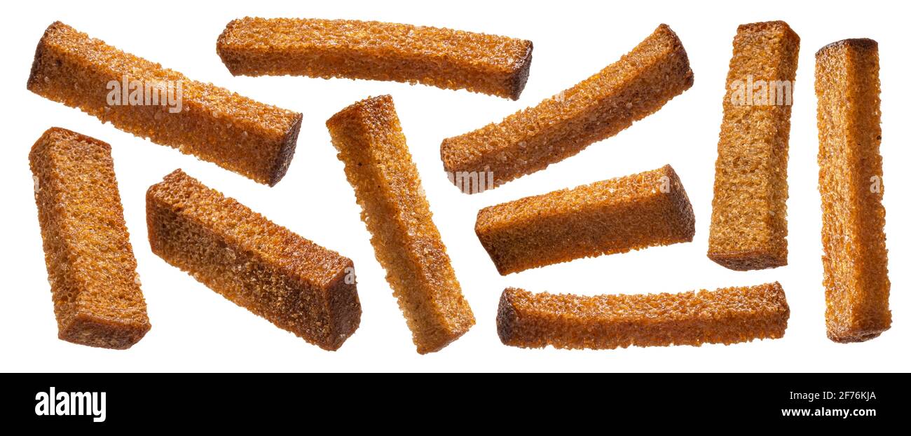 Crostini di pane di segale, bastoncini di pane croccanti salati Foto Stock