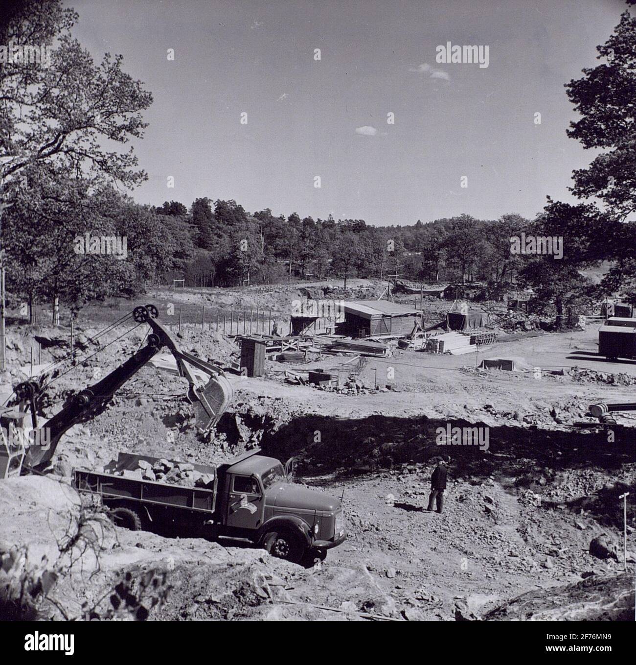 Farsta. Vista dal luogo di lavoro per la televisione d. 1.6.1959. Foto Stock