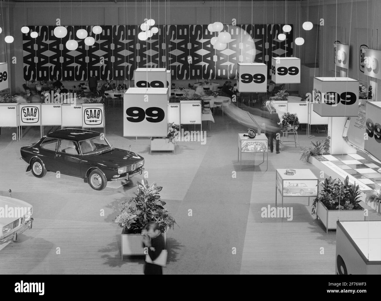 Foto dal primo punto di vista del nuovo Saab 99 che si è svolto nell'auditorium di Technorama al Museo tecnico il 22 novembre 1967, insieme ad una mostra nella Wenströmshallen. Foto Stock