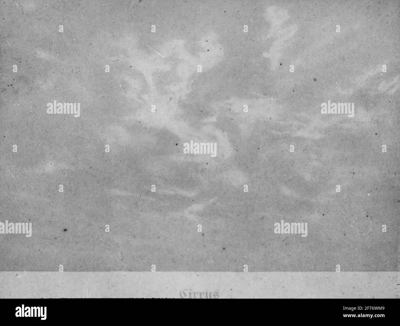 Immagine Skiopticone con motivi che toccano diversi tipi di nuvole. Cirrus. Foto Stock