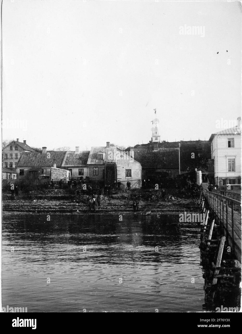Impostazione del cavo Hälsingborg (Helsingborg) - Helsingor 15/11 1902. Foto Stock
