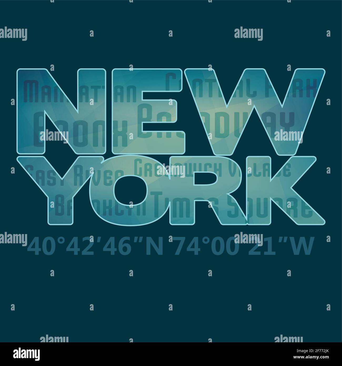 Tipografia 'New York' per t-shirt. Disegno grafico vettoriale Illustrazione Vettoriale