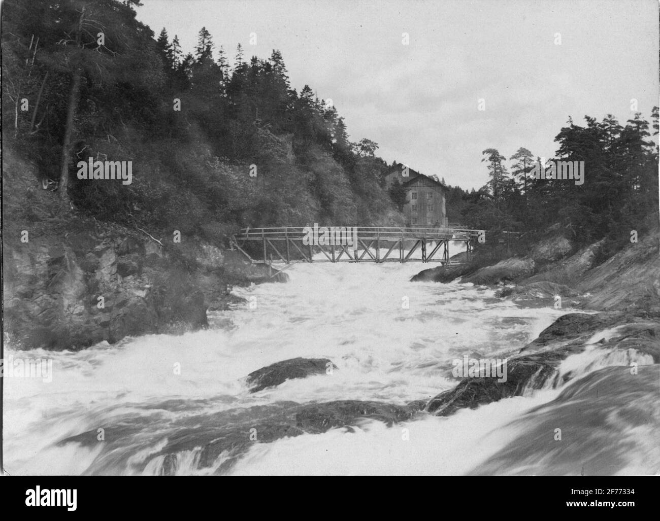 Stampstömsfallen a Trollhättan 1889. Immagine dal materiale immagine della rivista home. Foto Stock