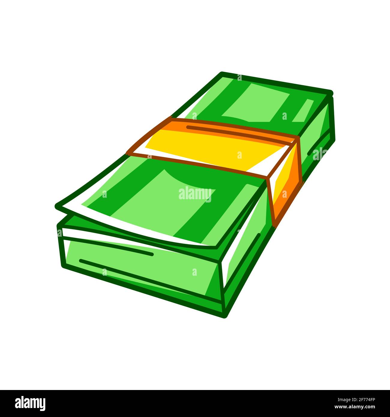 Illustrazione del pacco banconote. Icona del settore bancario e finanziario. Illustrazione Vettoriale