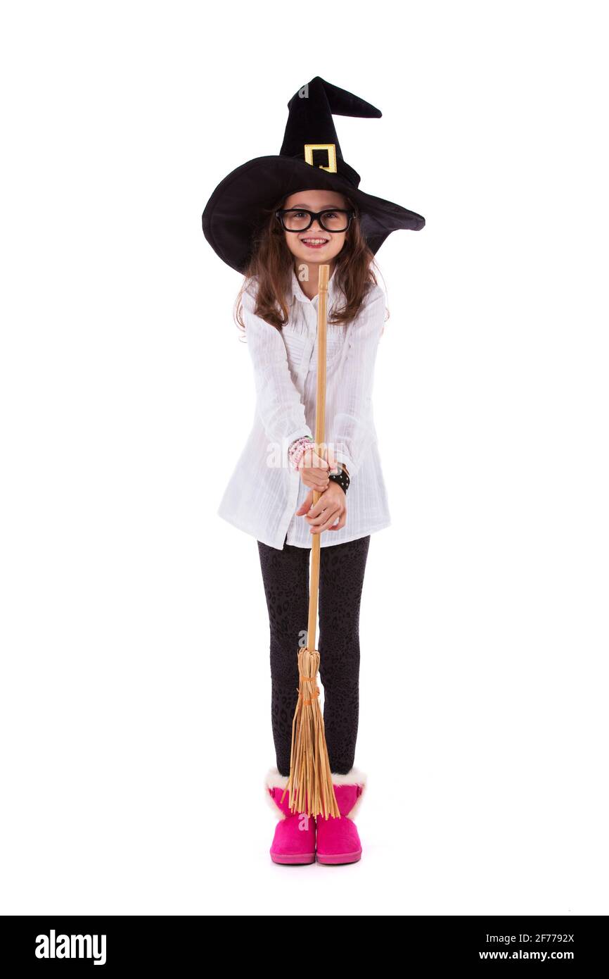 Bambino con cappello halloween Foto Stock