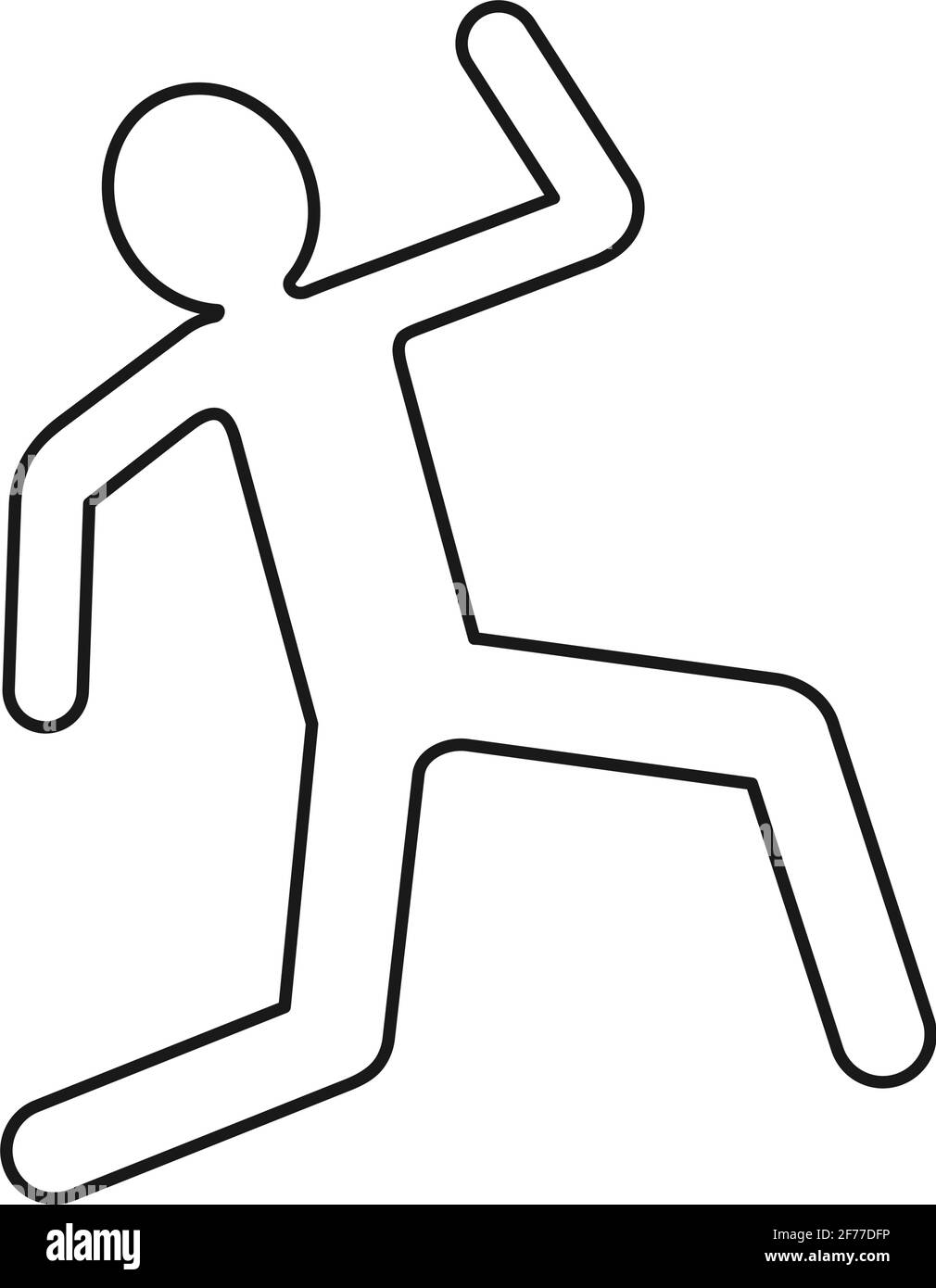 Contorno di gesso isolato della vittima di omicidio per il concetto di scena del crimine in icona vettore Illustrazione Vettoriale