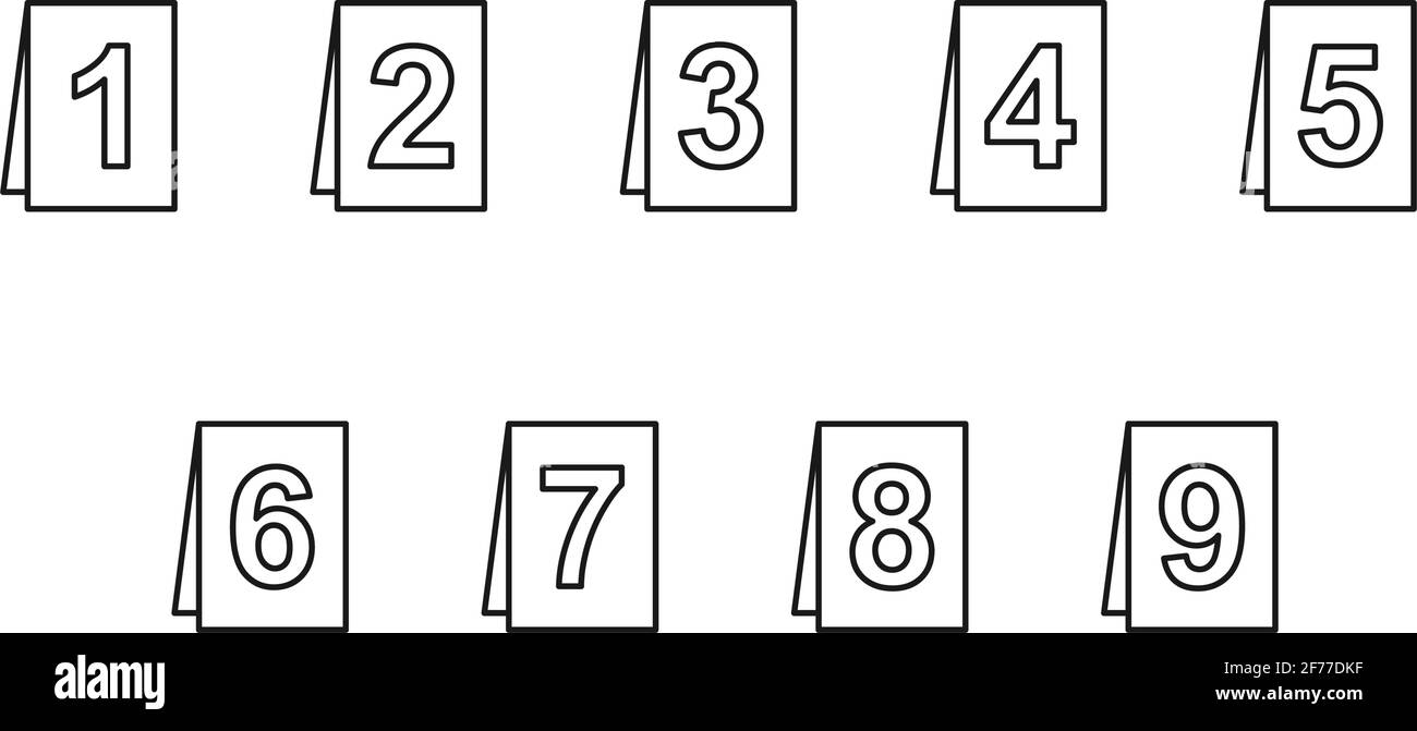 Set di marcatori di prova della scena del crimine o marcatori di polizia in contorno vettore Illustrazione Vettoriale