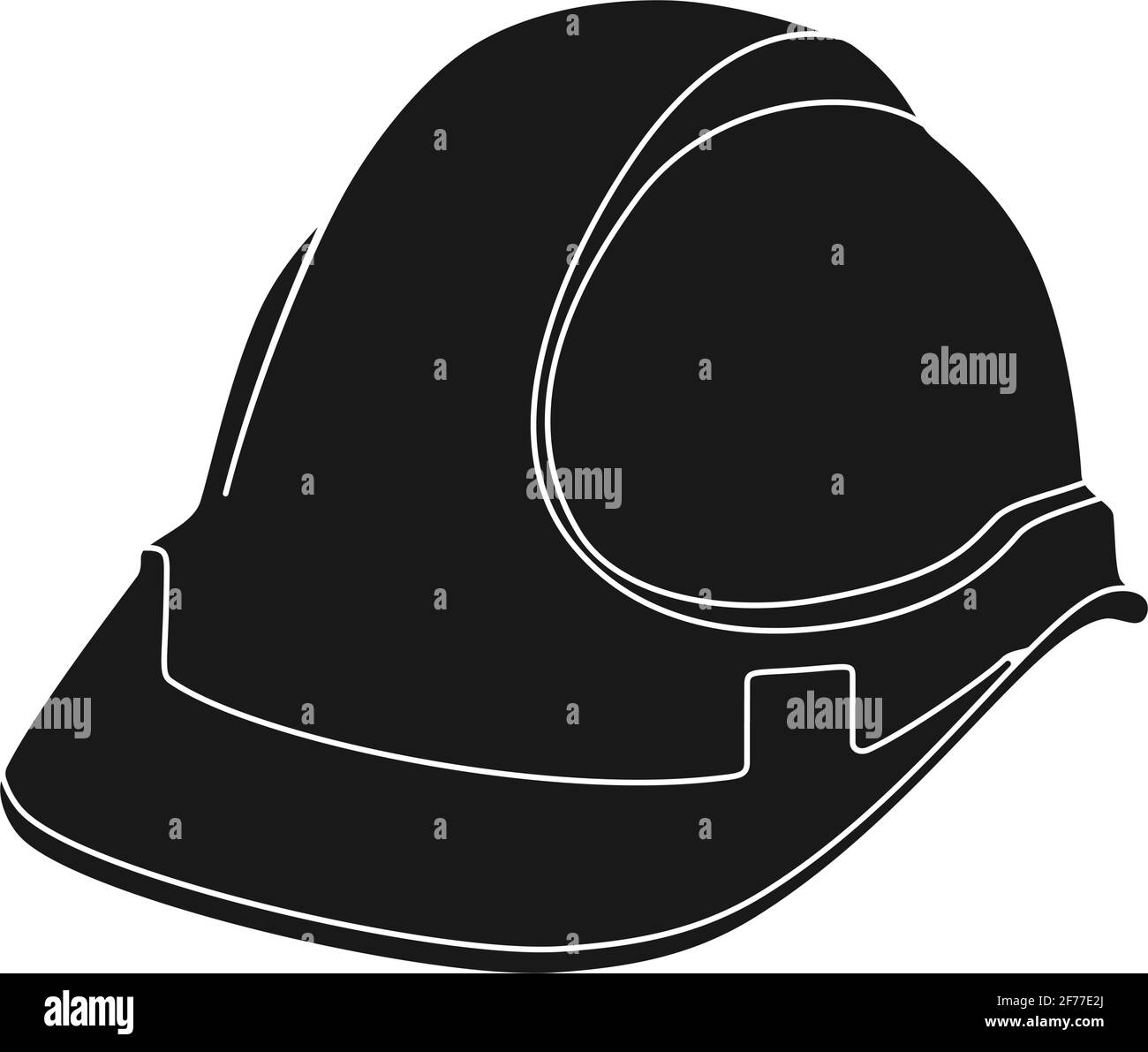 Elmetto o elmetto di sicurezza per la protezione dei lavoratori edili icona vettore silhouette Illustrazione Vettoriale