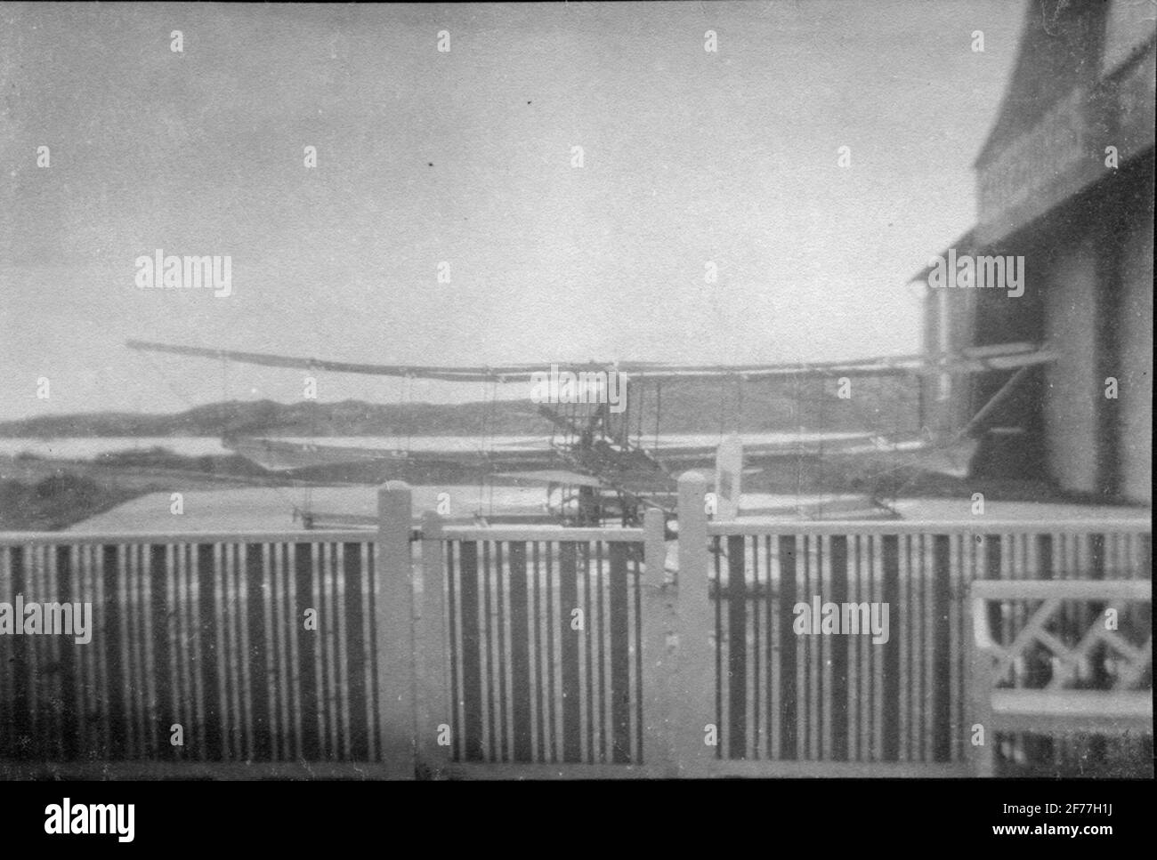 Dettaglio della macchina volante costruita a casa presso la compagnia aeroportuale Meister 1927-1928. Volo di prova a Torslanda 1928. Foto Stock