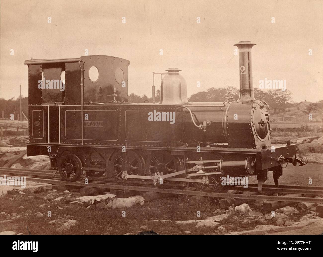 Loco n. 2 in corrispondenza di NMJ. Prodotto a Nydqvist & Holm, Trollhättan, 1881. N. 149. Foto Stock