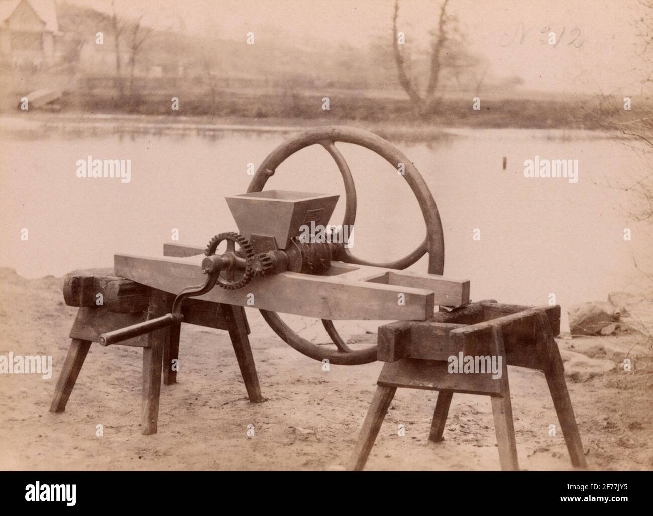 Macchina fabbricata presso la fonderia e l'officina meccanica Lyyby. Foto Stock