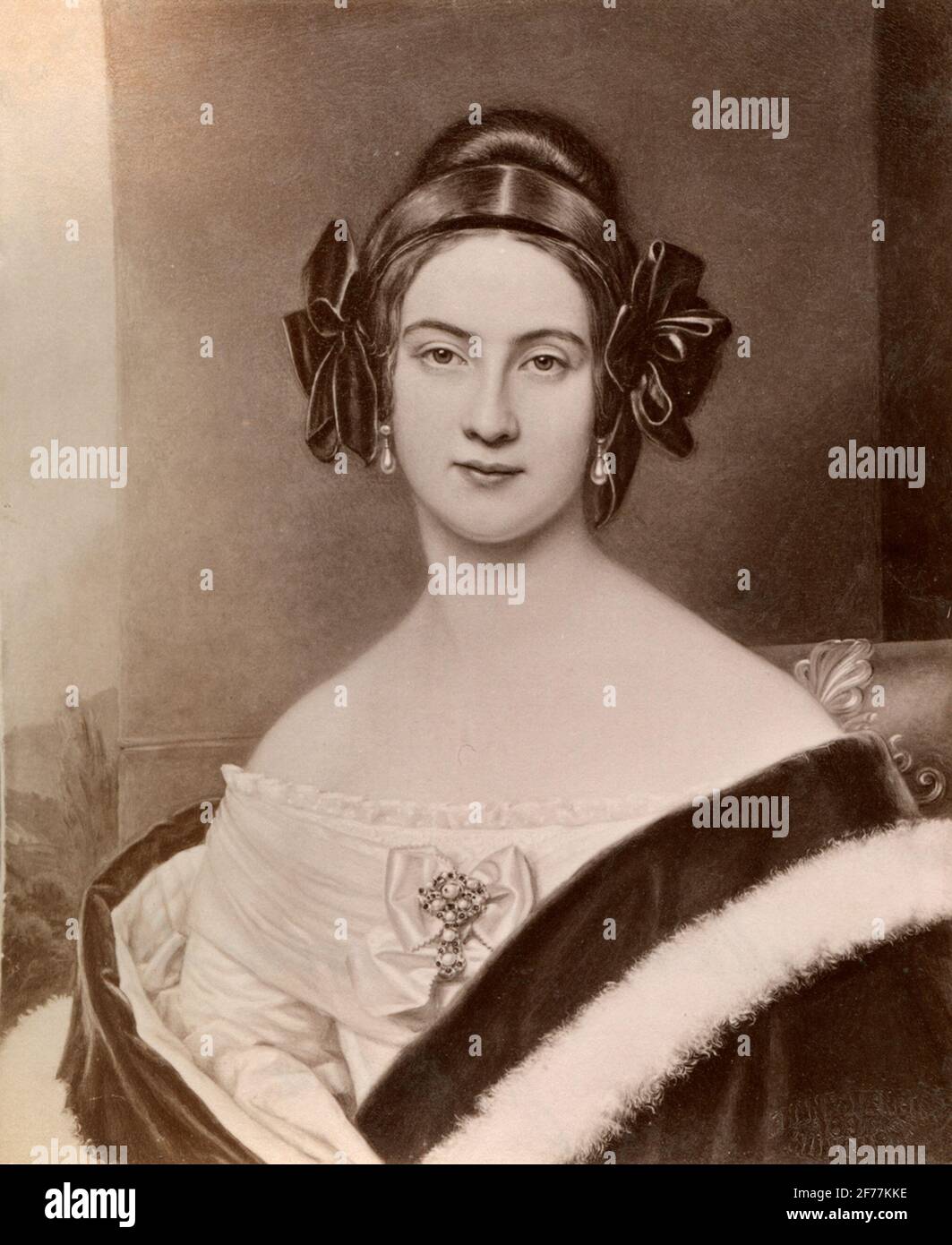 Pittura. Ritratto donna sconosciuta. Foto Stock