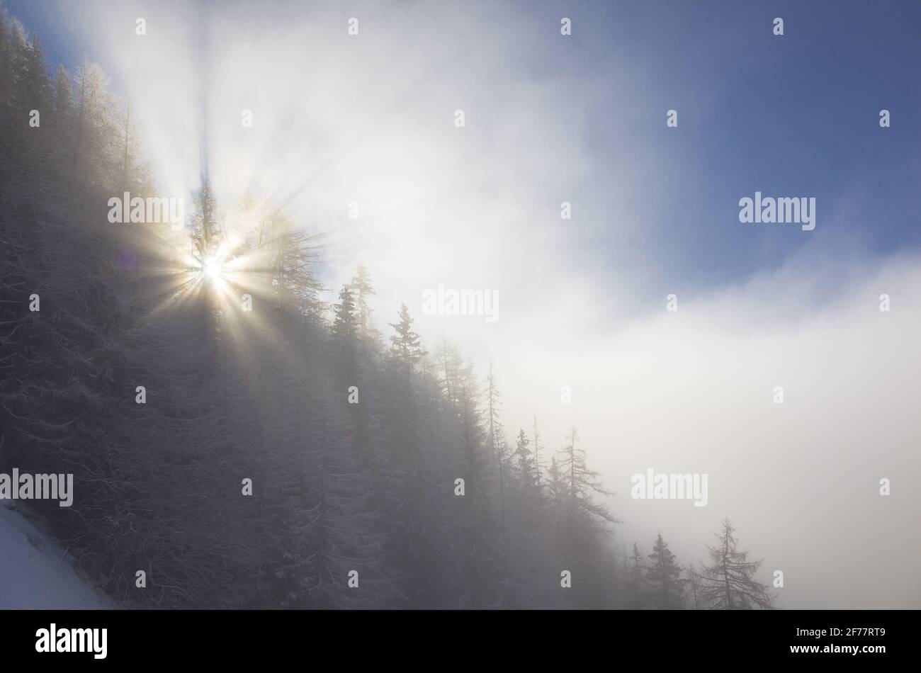 Svizzera, Wallis, Monte Bianco, sci alpinismo al Six Blanc Foto Stock