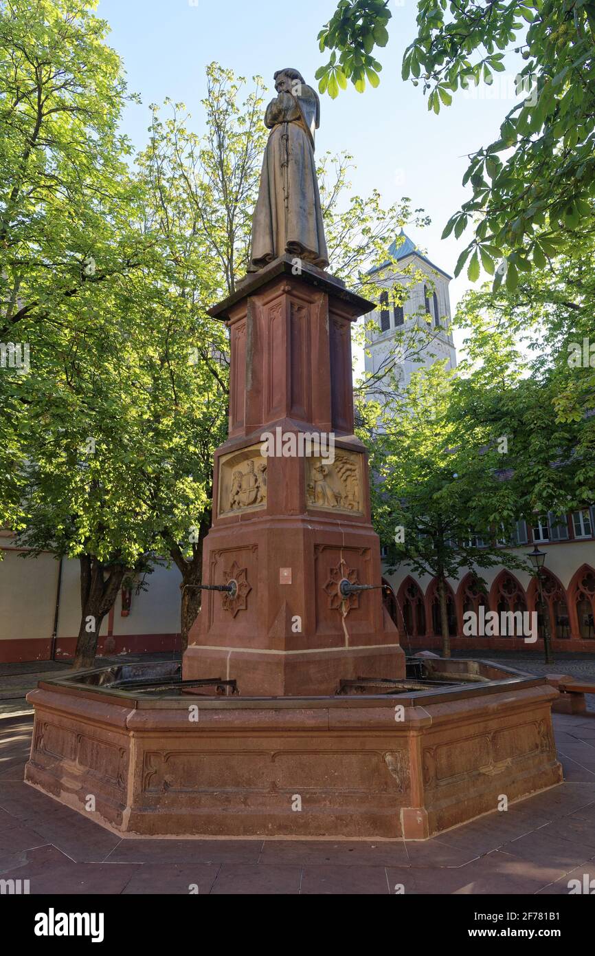 Germania, Baden Wurttemberg, Freiburg im Breisgau, piazza Rathausplatz, monastero domenicano di San Martino, chiostro Foto Stock