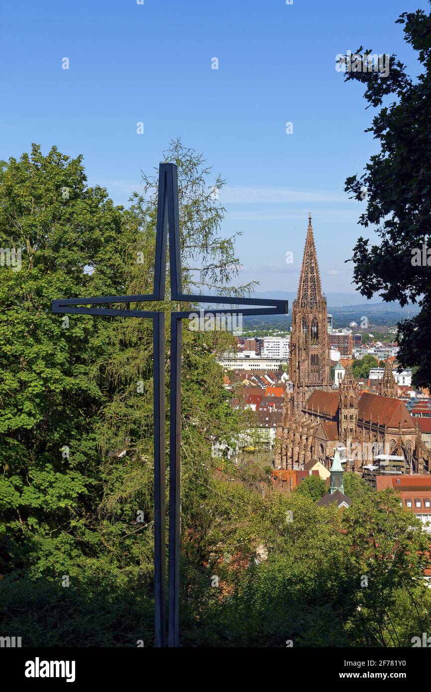 Germania, Baden Wurttemberg, Freiburg im Breisgau, la cattedrale (Münster) Foto Stock