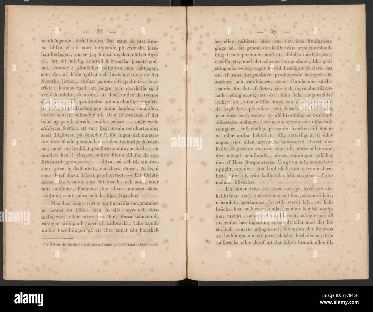 Le dichiarazioni e le informazioni relative all'emissione di francobolli speciali per il ferro, preparati con l'aggiunta di mare e antmalmer.Press.ur la collezione storica di montagna di Carl Sahlin. Foto Stock