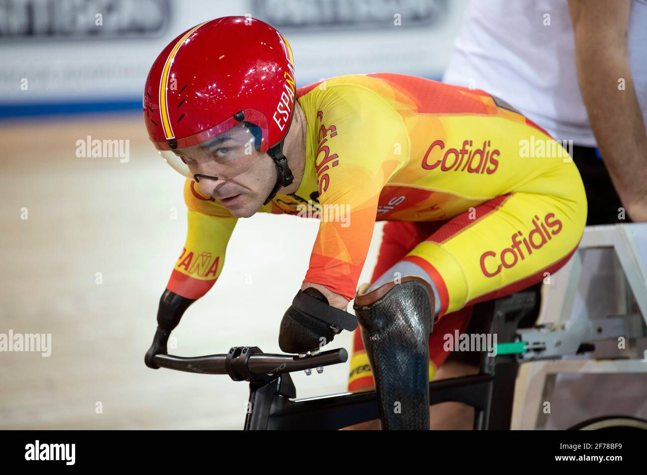 Ricardo Ten Argiles di Spagna inizia nella individuale Pursuit Qualifiche, UCI Paracycling Track Worlds, Milton, Ontario (Foto di Casey B. Gibson) Foto Stock