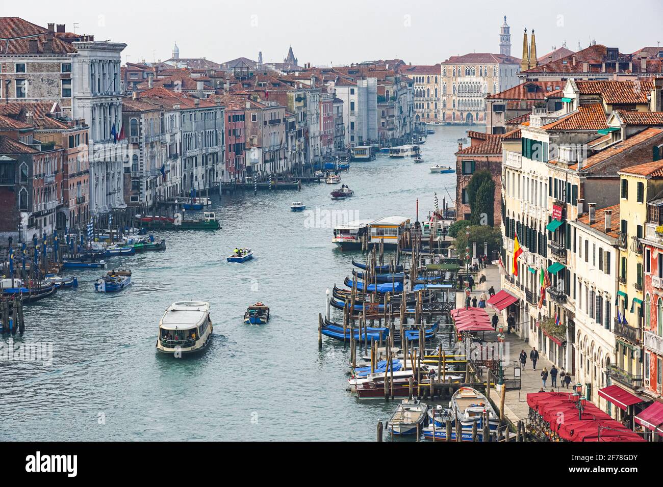 Vista panoramica sul Canal Grande di Venezia Foto Stock