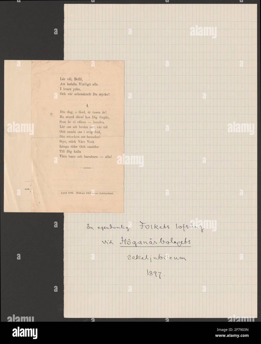 Höganäs carbone uve Chronology.ur Carl Sahlin collezione storica montagna. Foto Stock