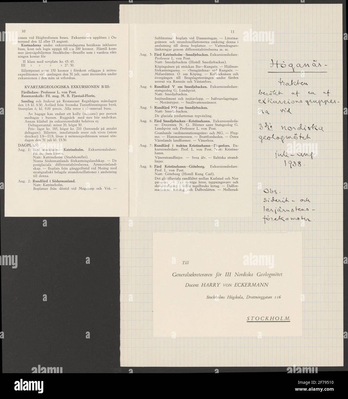 Höganäs carbone uve Chronology.ur Carl Sahlin collezione storica montagna. Foto Stock