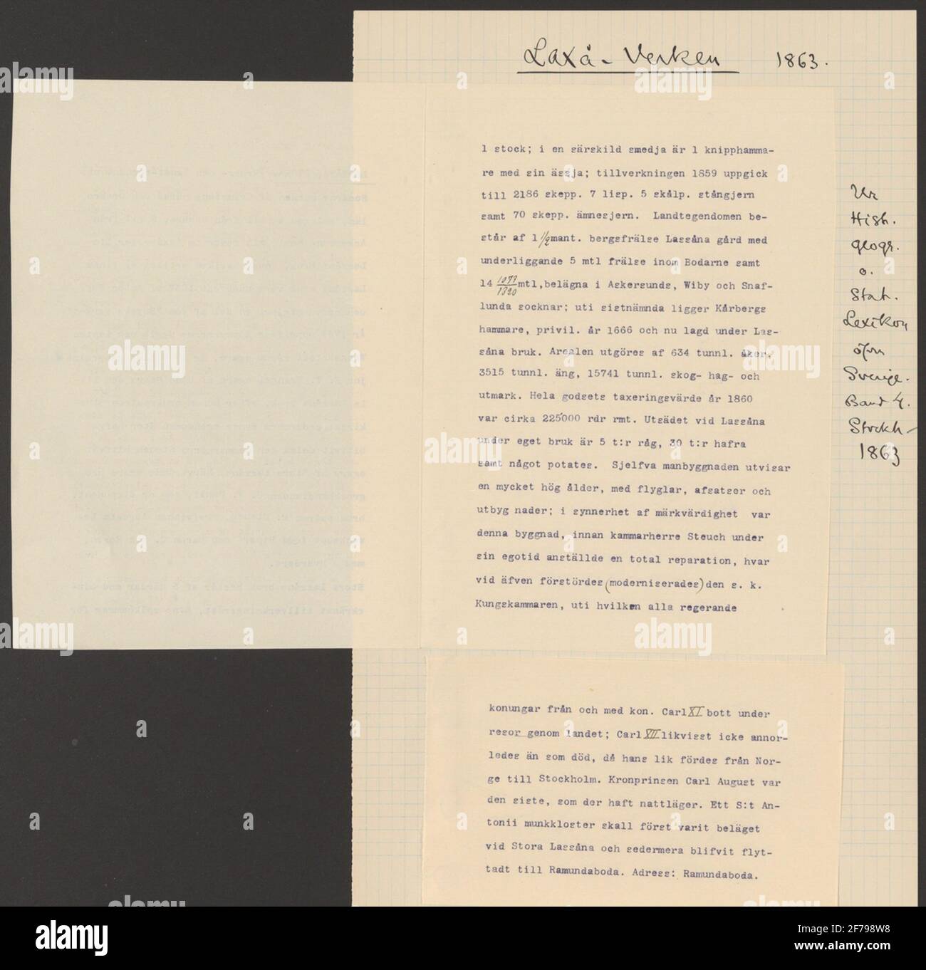 Salmon Stocks.Laxå Brukskensology.ur Collezione di storia della montagna di Carl Sahlin. Foto Stock