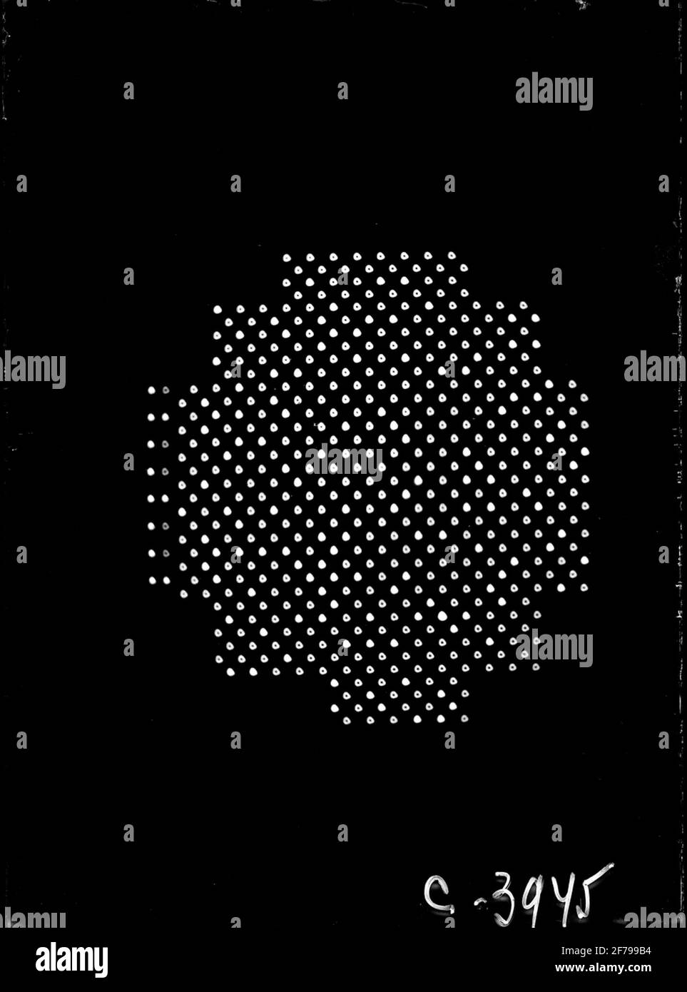 Immagine dei punti di memorizzazione della memoria William nel tubo a raggi catodici. Documentazione della costruzione della macchina matematica Beam su Drottninggatan a Stoccolma. Foto Stock