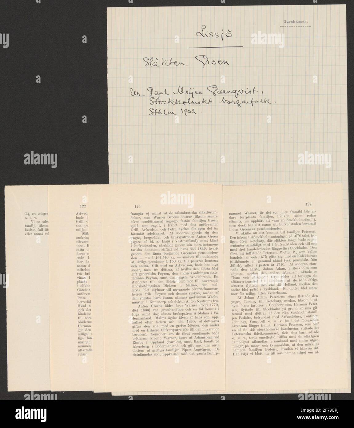 Surahammar Brokology.ur Collezione di storia della montagna Carl Sahlin. Foto Stock