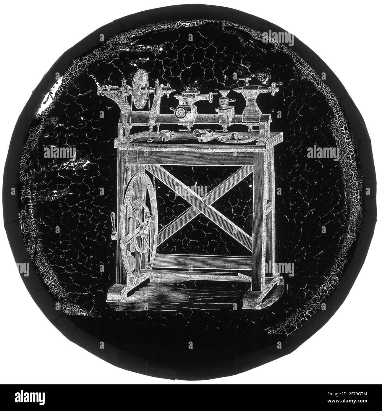 Immagine dipinta sul vetro per SkiopTikon/Laterna Magica. Foto Stock