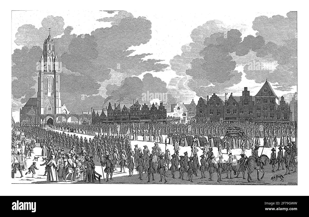 Cadavere di Guglielmo IV, incisione vintage. Foto Stock