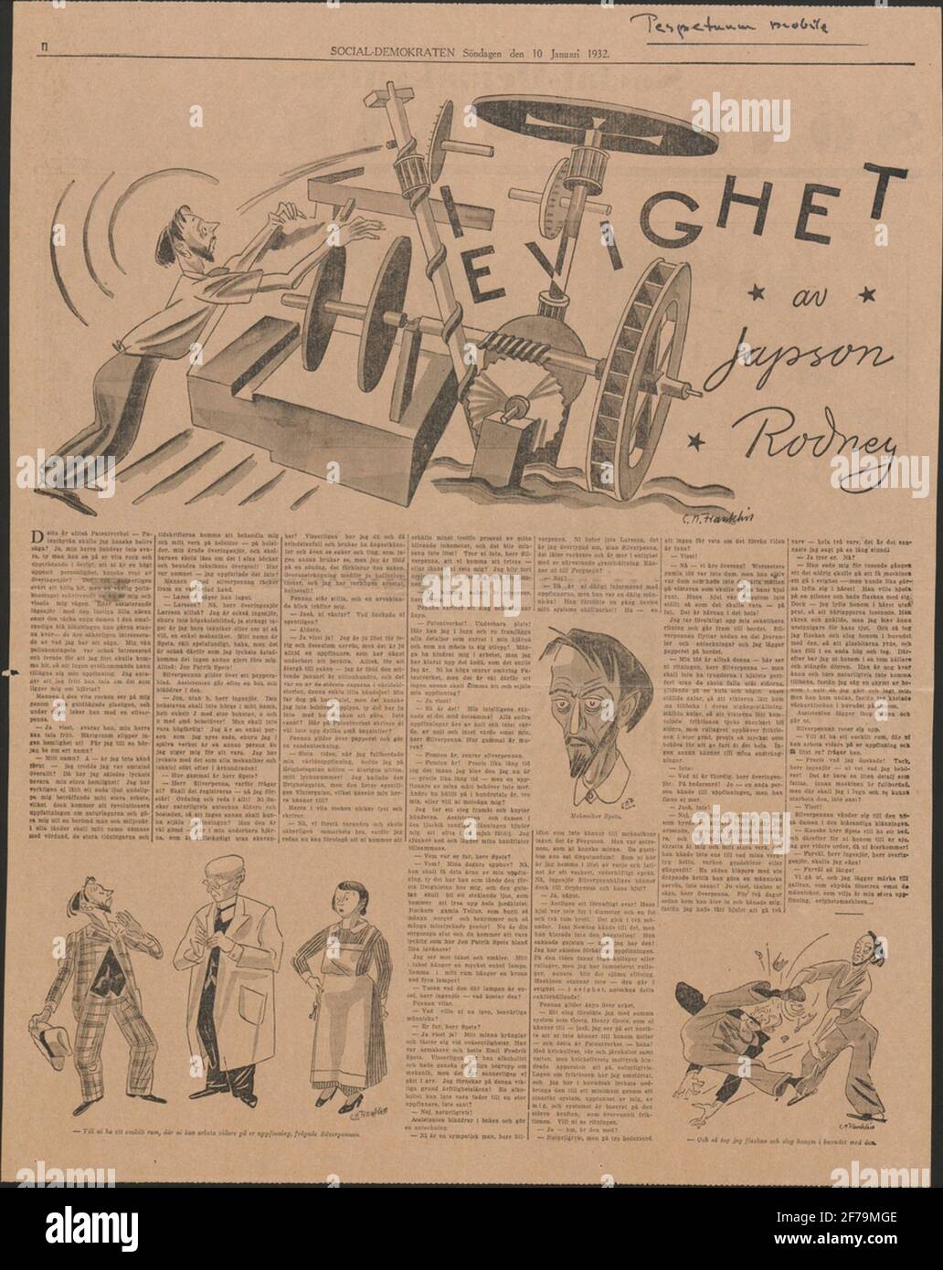 La gente di montagna svedese viaggia all'estero. Foto Stock