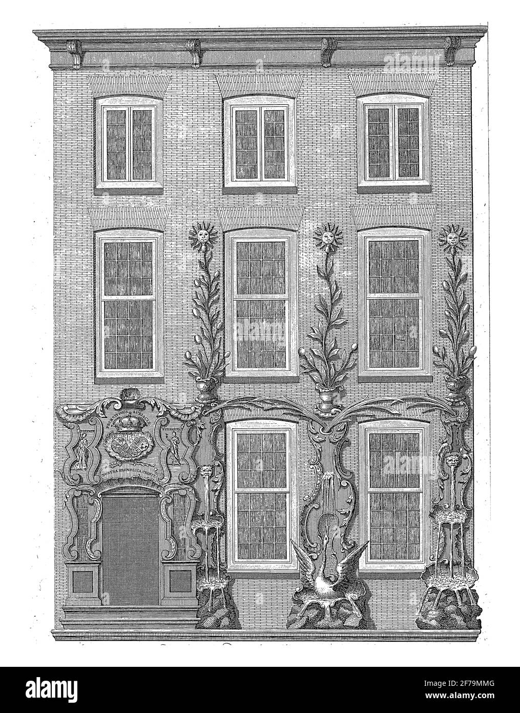 Illuminazione della casa di P. van Goethem, incisione vintage. Foto Stock