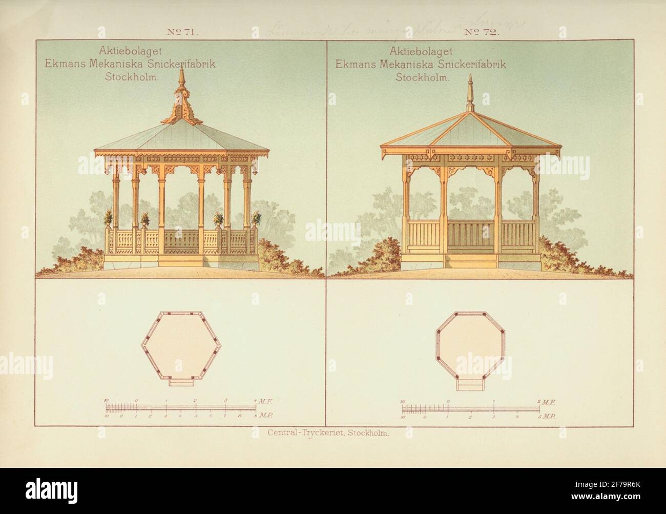 Disegno dell'edificio dell'elemento del XIX secolo. Foto Stock