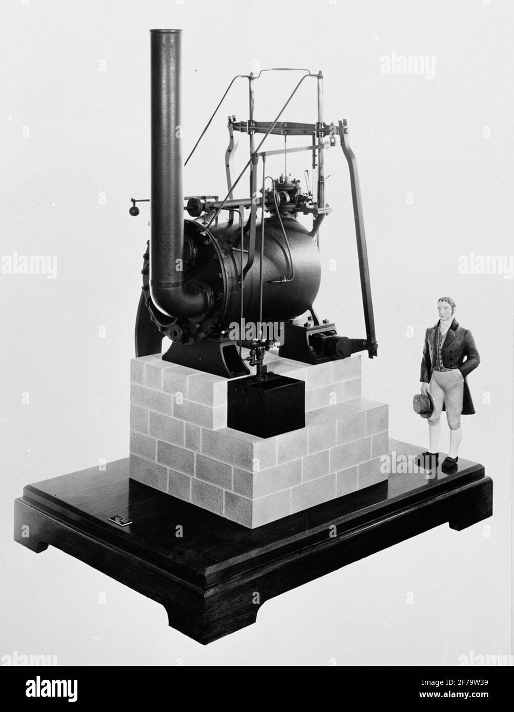 Modello di Richard Trevithicks Apparitore ad alta pressione C: A 1804. Attentamente eseguito il modello di cui sopra, secondo i dettagli della macchina originale nel Museo della Scienza di Londra. Foto Stock