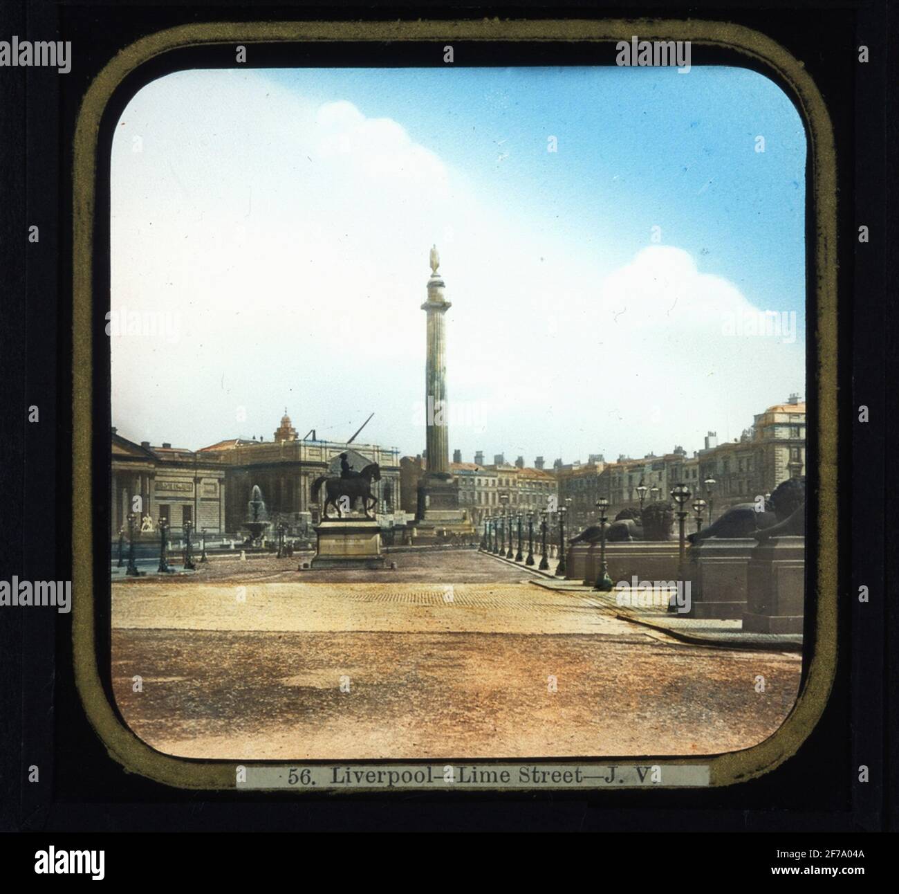 Coloured photographs.Liverpool - Lime Street - J.V. (James Valentine & Son), uno dei paradiso della città, con una varietà di monumenti, di governo e palazzi signorili Foto Stock