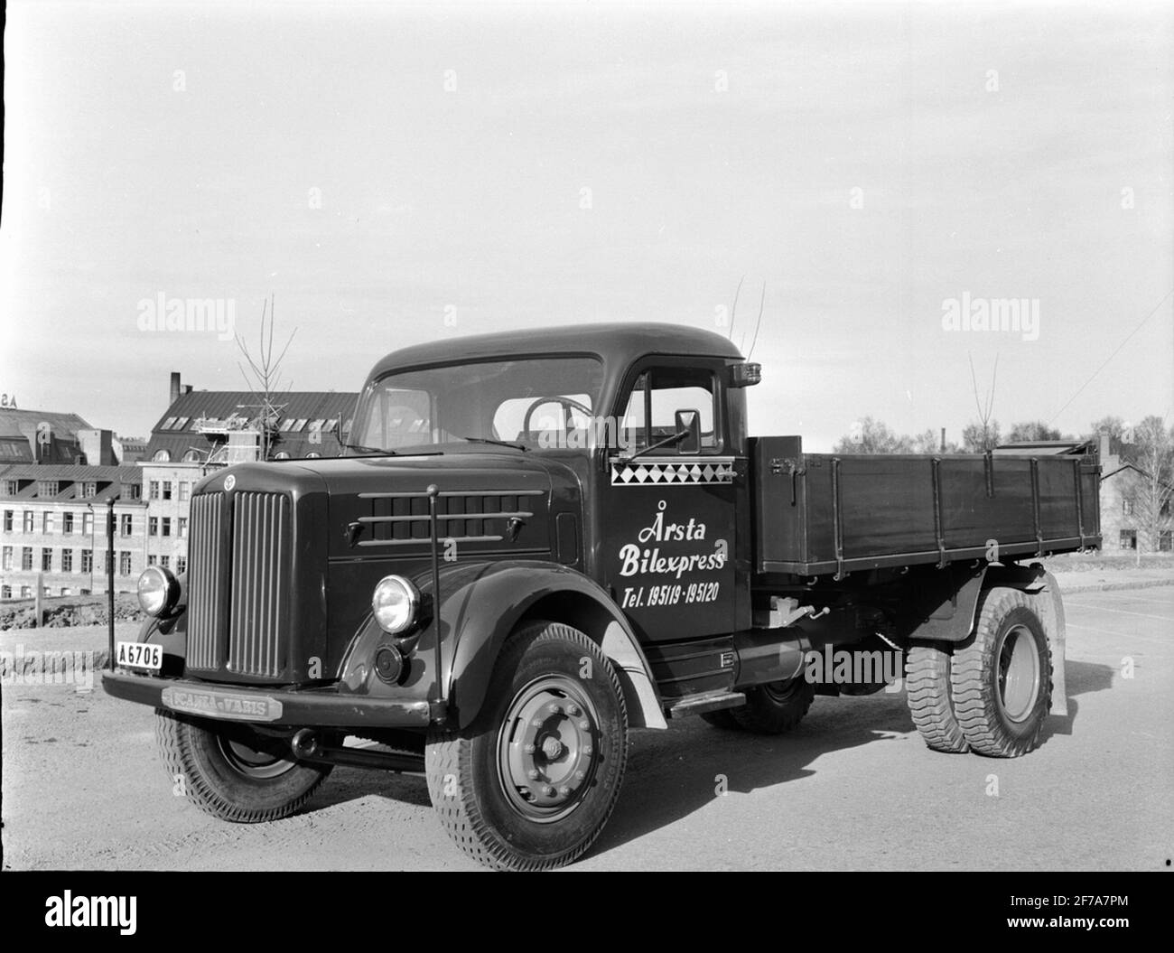 Spostamento di autobus e camion "Årsta". >> Foto Stock