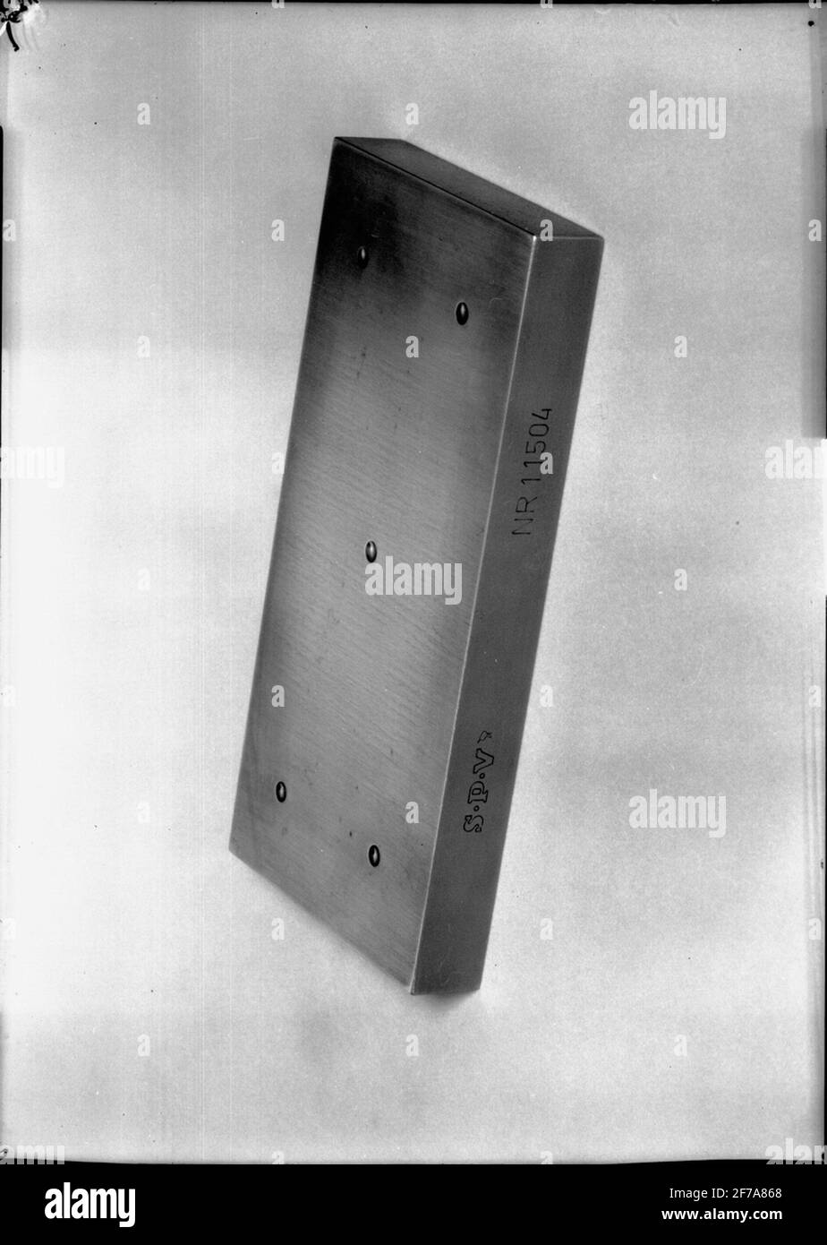 Piastra metallica contrassegnata con S.p.v. N. 11504. Foto Stock