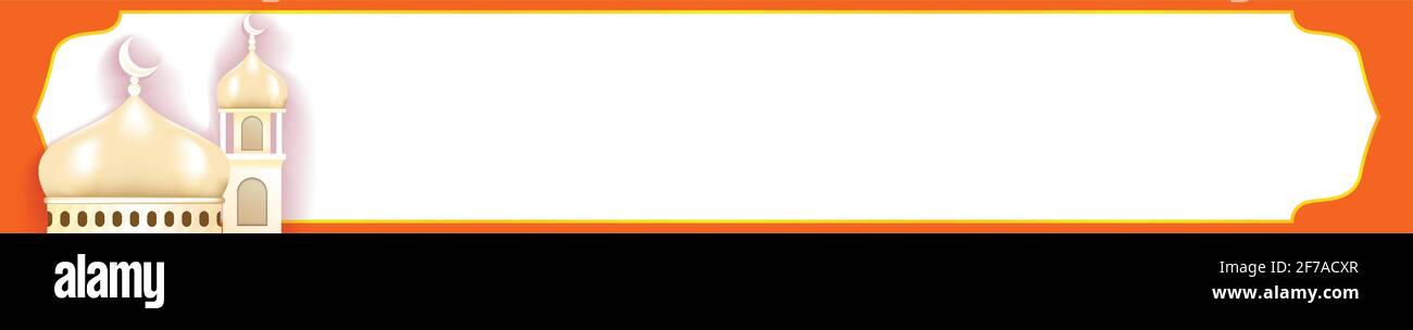 moschea 3d di fronte a sfondo bianco decorativo. modello personalizzato per qualsiasi occasione moslem evento illustrazione vettoriale Illustrazione Vettoriale