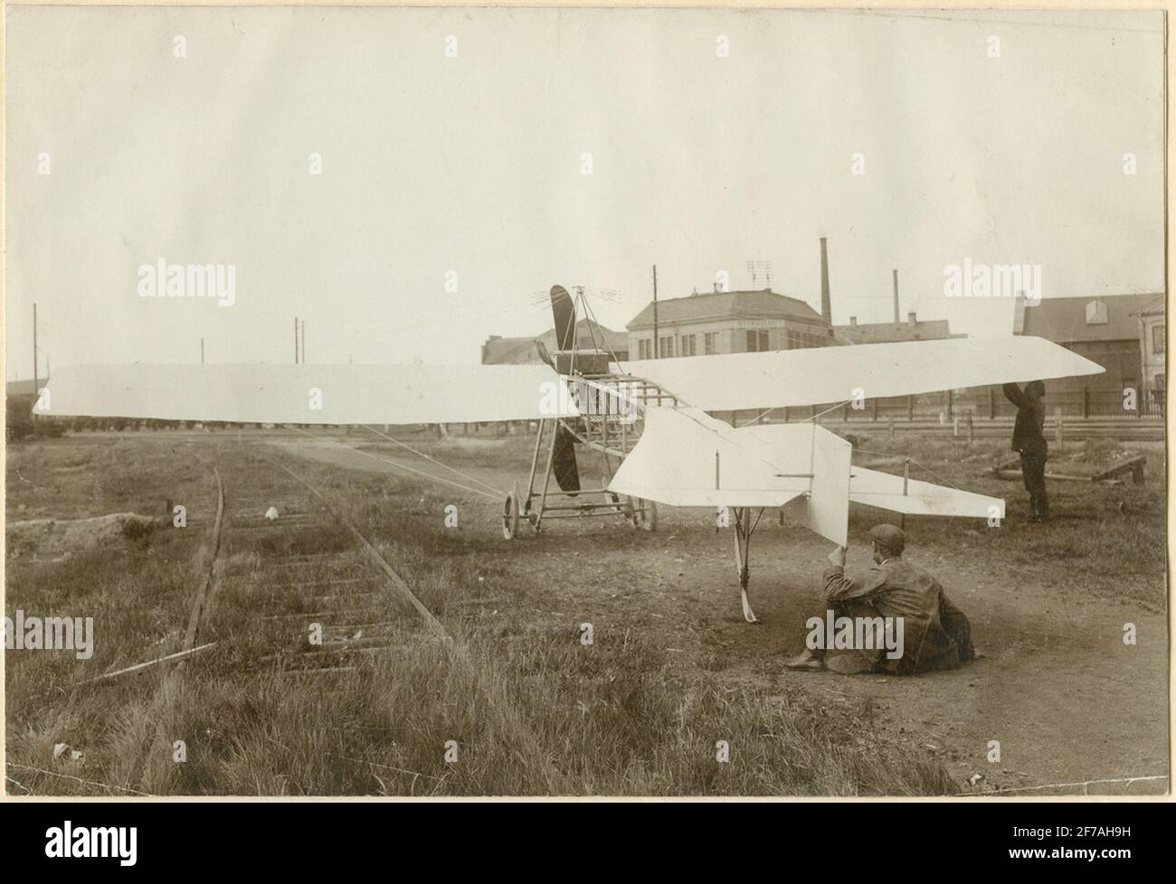 Foto delle operazioni di Oscar Ask a Landskrona, con diversi posti, gli anni 1910-1913. Lavori di montaggio sulla macchina a ramponade a Landskrona. Foto Stock