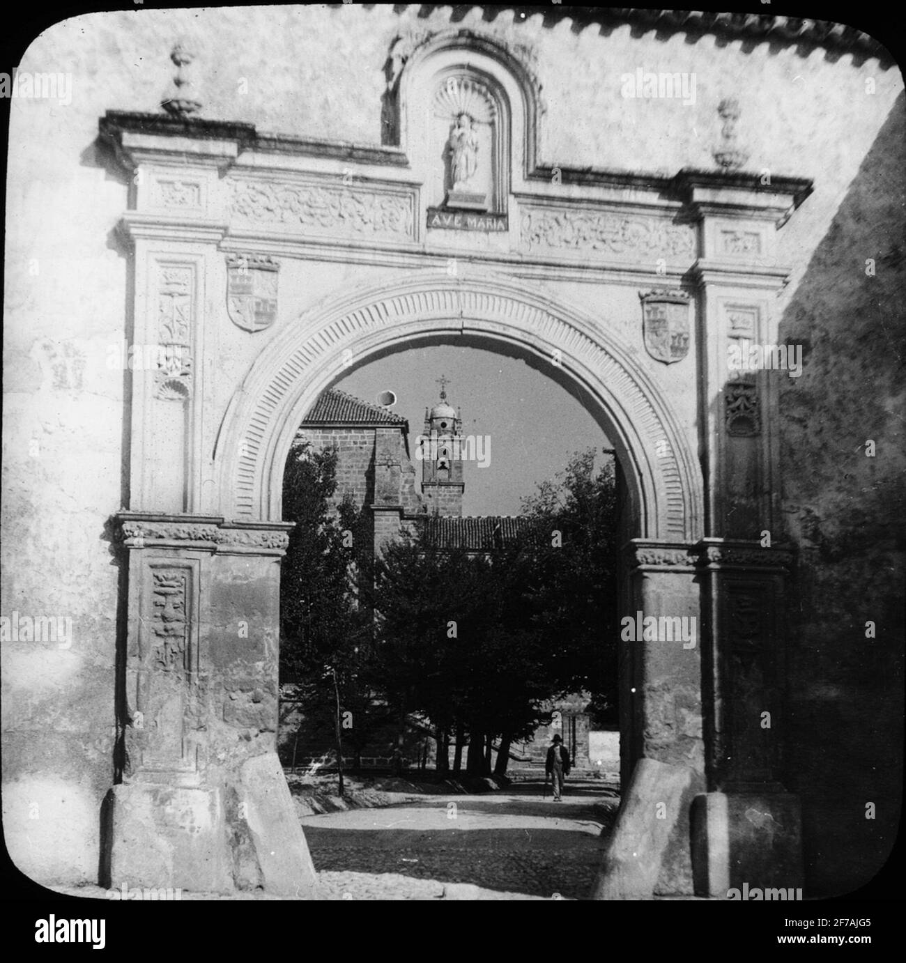 Immagine icona SkiopT con motivi del monastero la Cartuja de Granada.l'immagine è stata conservata in cartone etichettato: Höstesan 1910. Granada 9. N: 11. Testo sull'immagine: 'Convento de Cartuja Foto Stock