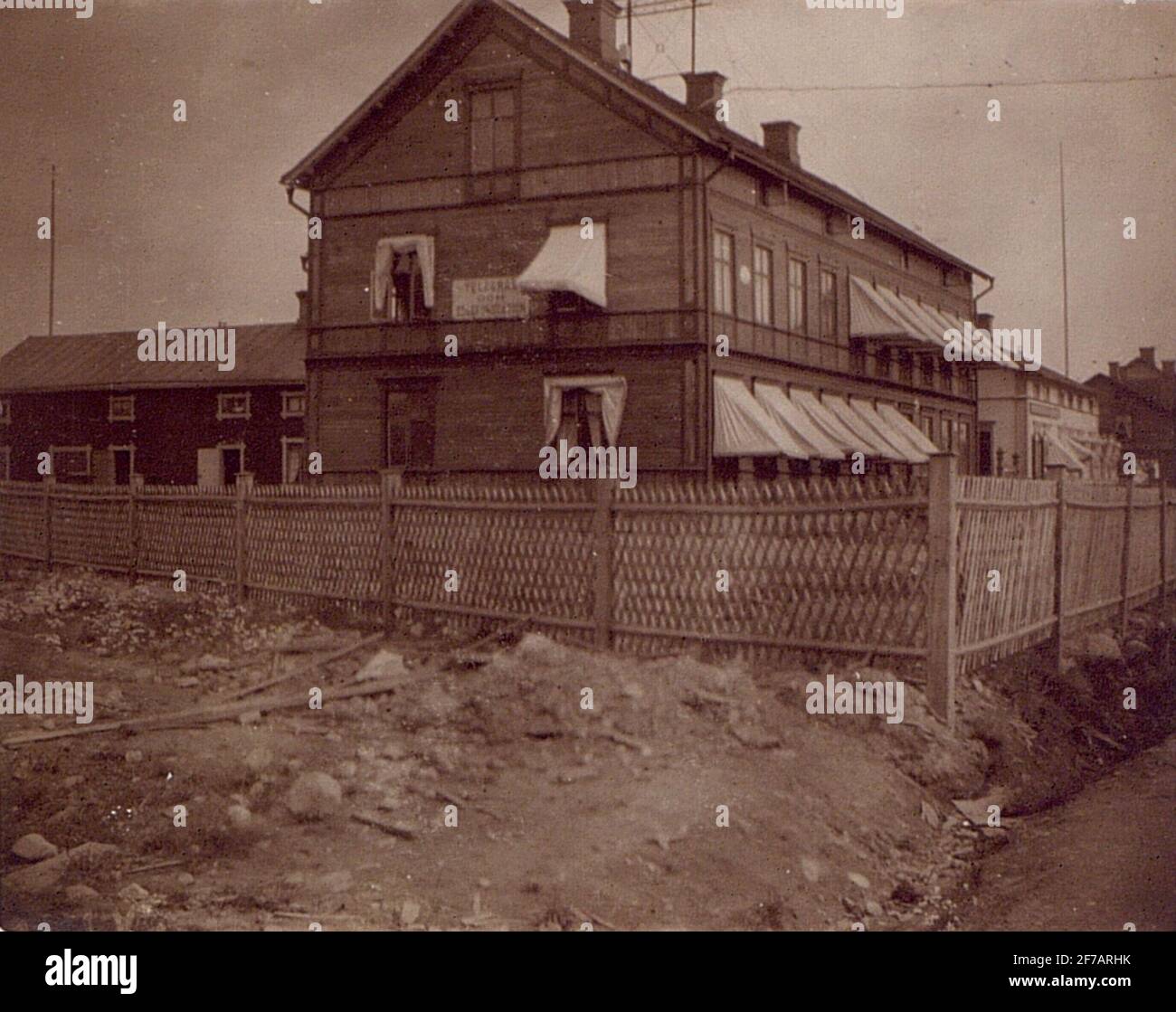 Reti e stazioni telefoniche di Gellivare. La fine del secolo 1900. La stazione del telegrafo. Foto Stock