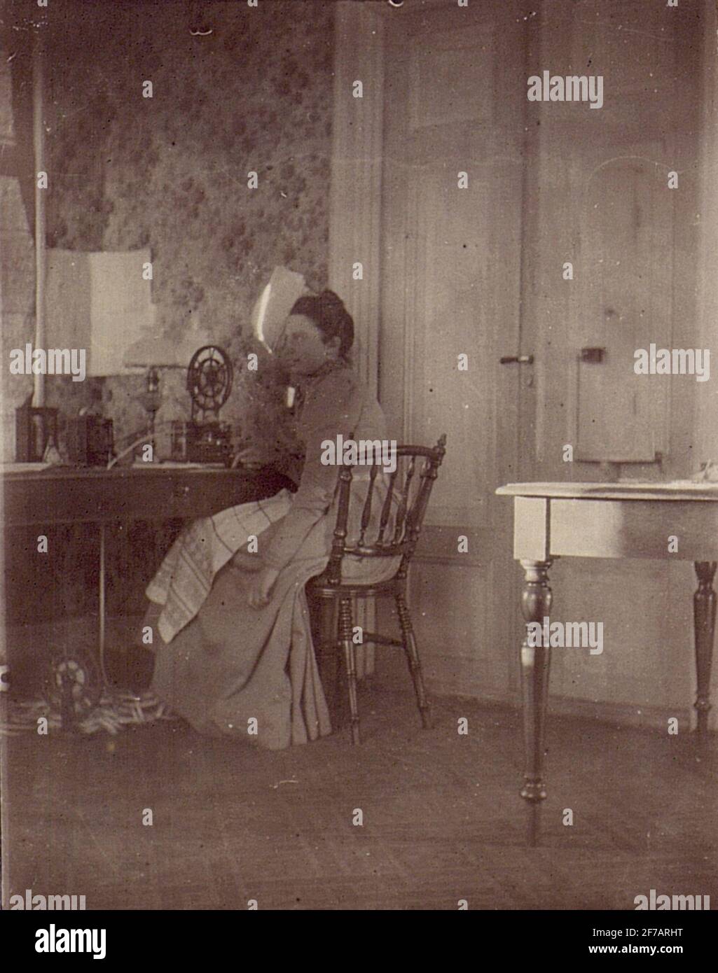 Reti telefoniche e stazioni di Gellivare per la fine del secolo 1900. La sala telegrafica. Foto Stock