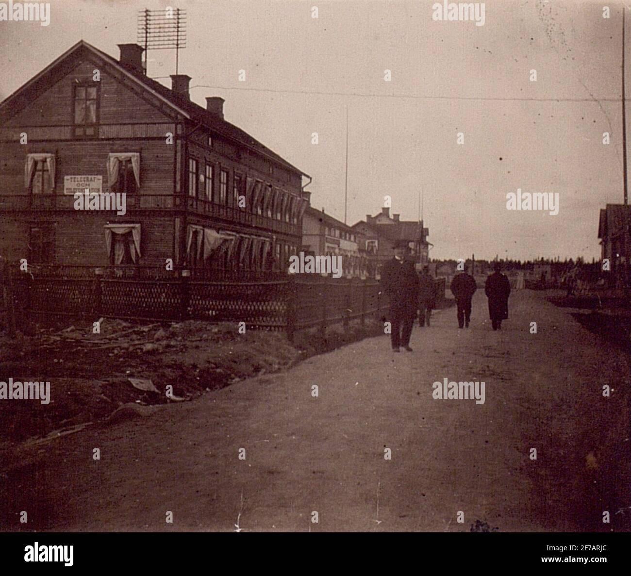 Reti e stazioni telefoniche di Gellivare. La fine del secolo 1900. La stazione del telegrafo. Foto Stock