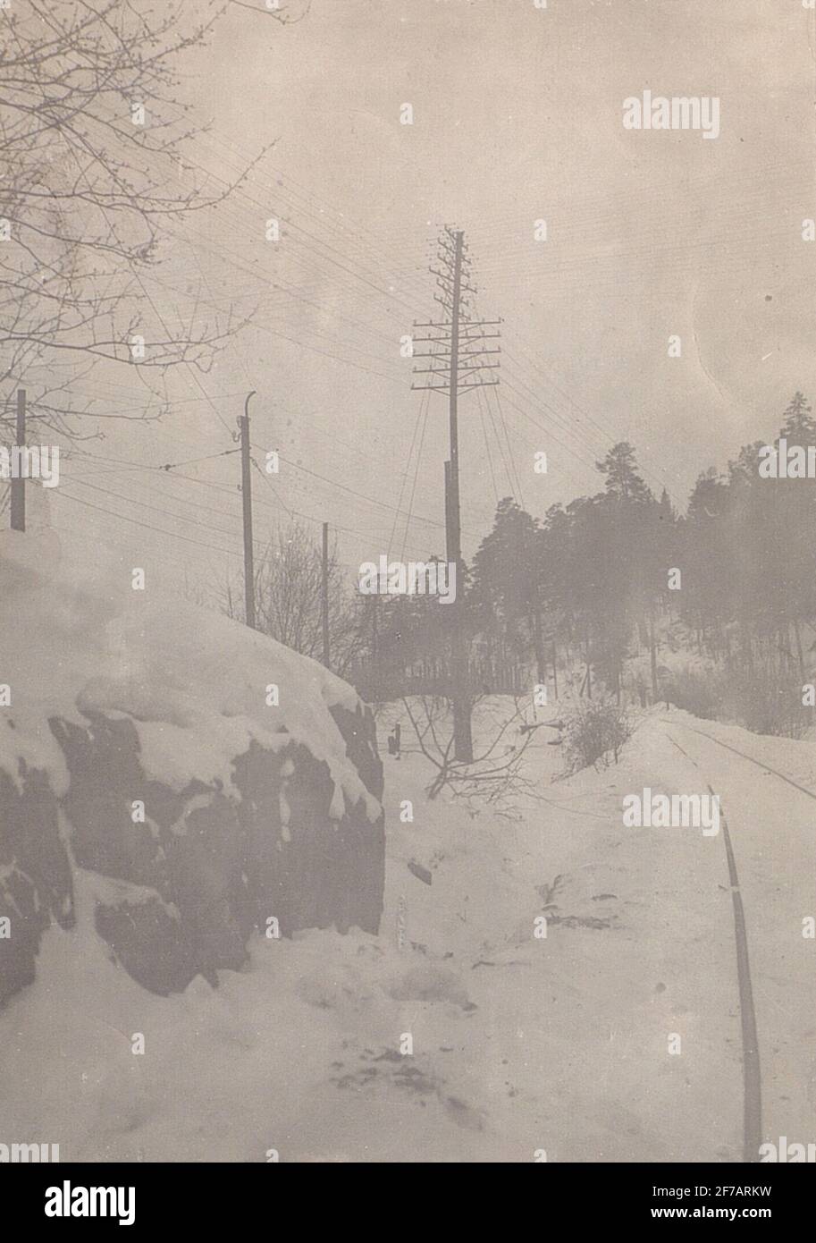 Rete telefonica nell'area di Stoccolma intorno all'inizio del secolo 1900. (logsund). Foto Stock