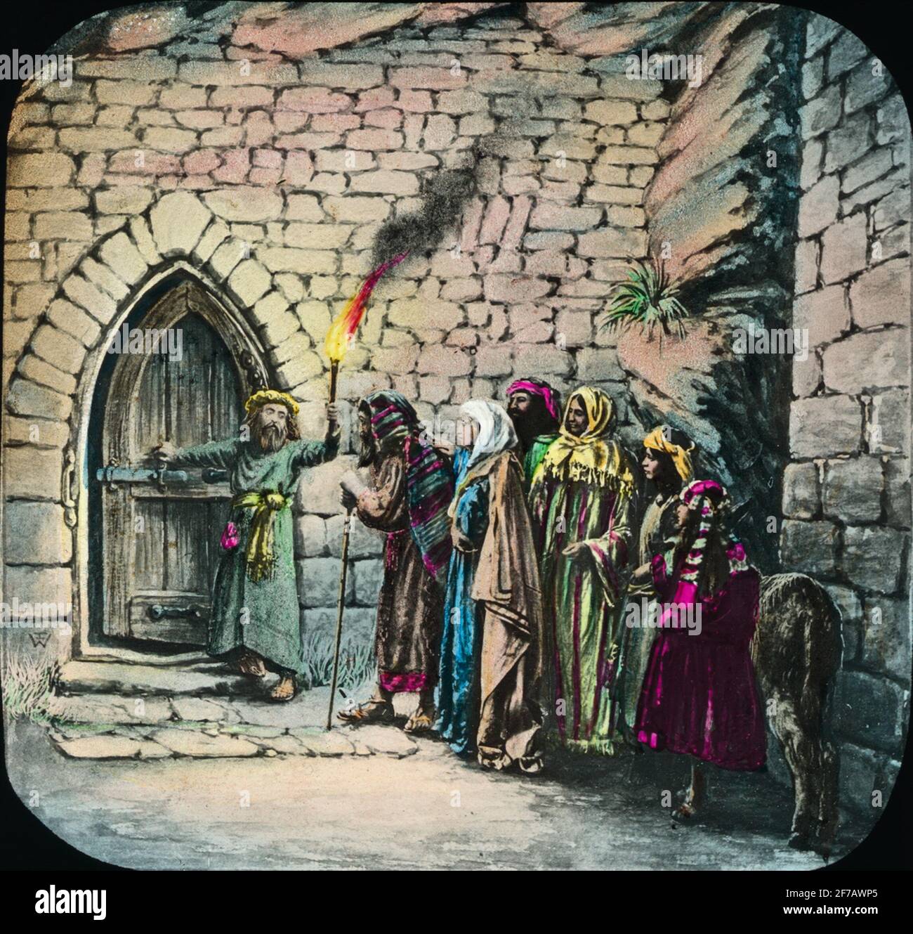 Icona skiolet colorata con motivi religiosi. Foto Stock