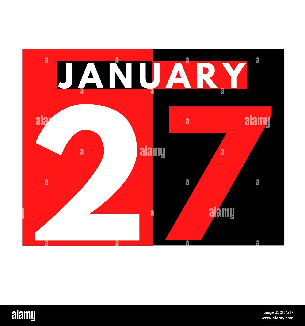 Gennaio 27 . Icona calendario giornaliero flat .date ,giorno, mese .calendario per il mese di gennaio Foto Stock