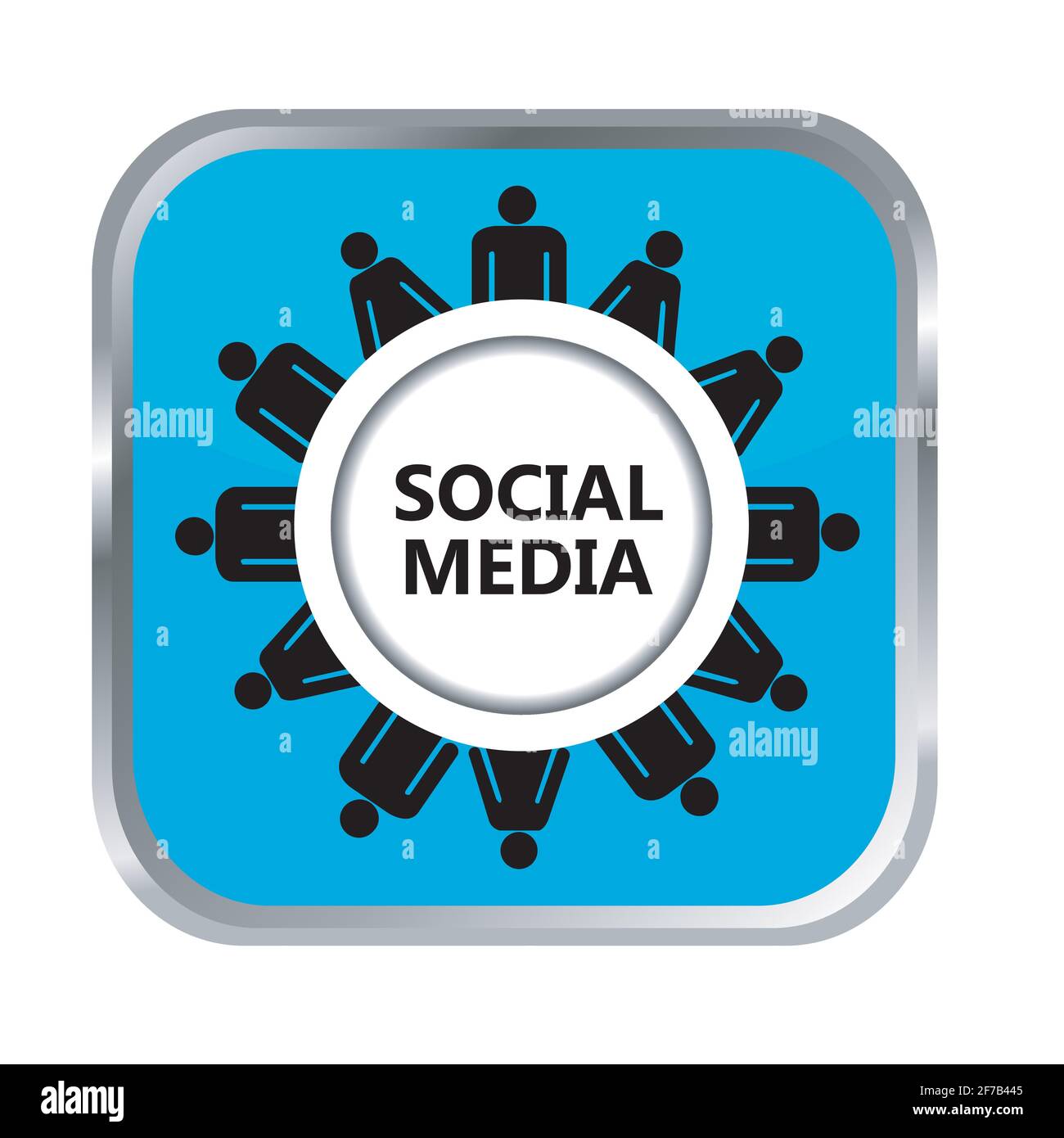 Social media pulsante su sfondo bianco Illustrazione Vettoriale