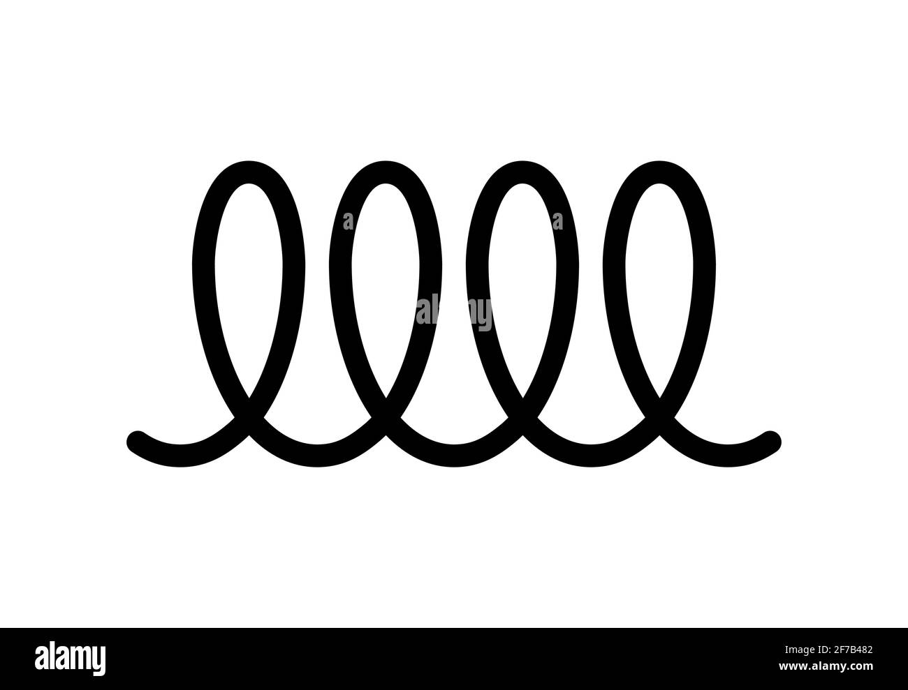 Icona induzione simbolo di cottura vettore. Design del logo della molla a spirale con segno a induzione Illustrazione Vettoriale