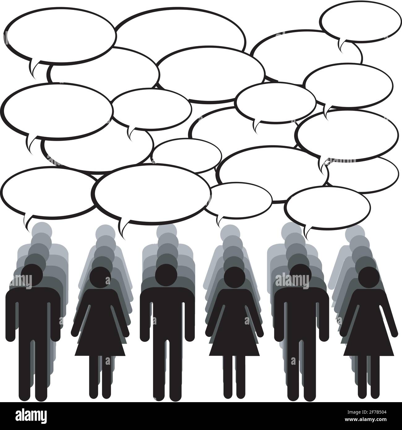 Concetto di comunicazione con persone chating Illustrazione Vettoriale