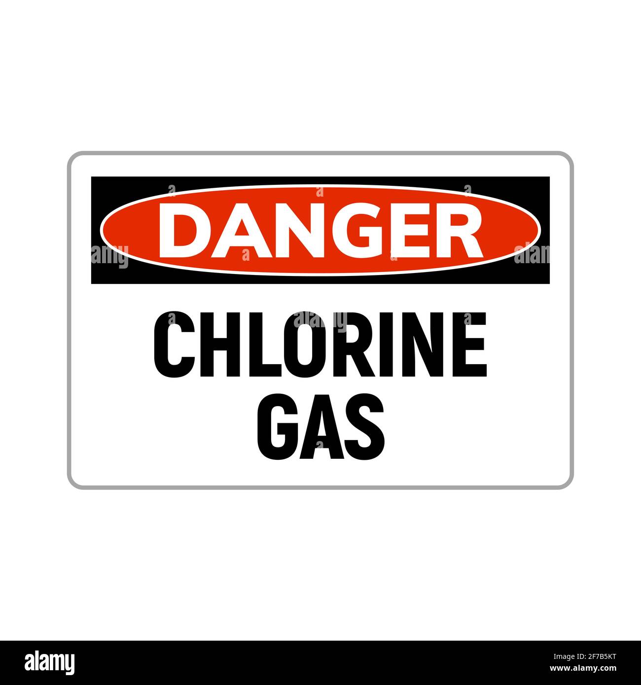 Icona vettore specifico per la sicurezza dei gas chimici cloro. Pericolo sicurezza del gas di cloro Illustrazione Vettoriale