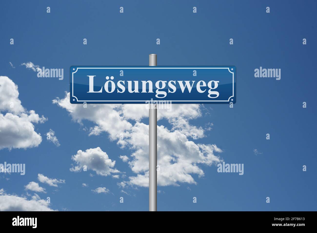 Soluzione avvicinarsi strada nome segno con parola tedesca Foto Stock